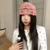 Nuevo Estilo Primavera y Verano 2025 Sombrero de Ganchillo Tejido Hueco Delgado Moda para Mujer Estilo Étnico Sombrero con Lazo