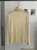 Camiseta Base de Cuello Alto Lyocell Ajustada para Mujer KEKEZOON, Camiseta de Manga Larga de Color Sólido Adelgazante 8668