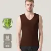 Chaleco Térmico Sin Costuras para Hombre, Ropa Interior para Hombre, Chaleco Base de Color Sólido Doble Cara de Terciopelo Alemán, Top Base para Otoño e Invierno