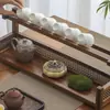 Wanmuzhen Nuevo Portavasos Drenante Chinoiserie Madera Maciza Taza de Té Juego de Té Estante de Almacenamiento Hogar Tetera Pequeño Estante de Almacenamiento