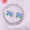 Flor em relevo dupla face moda acrílico transparente acessórios de cabelo presilha decoração pequeno pingente joias chaveiro DIY pendente