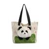 Bolso de hombro de panda lindo niña caricatura bolso de lona femenino estudiantes universitarias bolso de clase muñeco de peluche directo de fábrica