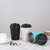 Copo Térmico Aço Inoxidável 304 Cor Sólida Transfronteiriço, Copo de Café para Beber Diretamente Portátil ao Ar Livre, Copo Medidor de Leite para Carro Venda por Atacado