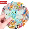 50 adesivos bordados de animais para compra direta transfronteiriça para decoração de diário DIY, adesivos transparentes fofos de animais de estimação