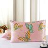 Funda de almohada de seda lisa con estampado para el cuidado de la piel, de doble cara, de morera, con sobre, venta al por mayor