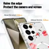 Estilo Fresco y Suave Tinta Rosa Funda Magnética para Teléfono Galaxys26Edge Transparente Pintada Funda Protectora Anticaídas