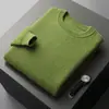 Suéter de Cachemira Grueso de Peso Pesado para Negocios para Hombre, Suéter de Punto de Color Sólido con Cuello Redondo, Suéter Capa Base, Corte Holgado, Suéter de Lana Talla Grande para Otoño e Invierno