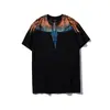 Fornecimento transfronteiriço atacado INS Europa e Estados Unidos marca da moda MB manga curta masculina e feminina cores de amantes asas de pena clássica T-shirt de meia manga