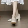 Zapatos de Vestir para Fiesta Mary Jane Antideslizantes de Perlas con Punta Cuadrada y Tacón Medio Grueso, Nuevos Zapatos Blancos de Boda de Primavera