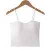 Camisola de Algodón Canalé Talla Grande para Mujer, Adecuada para Primavera y Verano, Se Puede Usar como Capa Interior o Exterior, con un Hermoso Diseño de Espalda y Sujetador Incorporado con Almohadillas en el Pecho