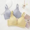 Ropa interior para mujer Push-up Pecho pequeño Sujetador superior Sujetador fino y suave Anticaída Encaje Sujetador de látex