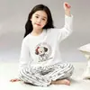 Nuevo Conjunto de Pijama DeRong para Mujer de Primavera y Otoño, Manga Larga y Pantalón Largo, Dulce y Lindo Conjunto de Ropa para Casa con Cuello Redondo, Lindo Conjunto de Dos Piezas