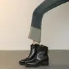 Nueva Colección Otoño/Invierno 2026 para Mujer: Botines de Piel de Cordero con Suela Silenciosa y Tacón Grueso, Botas de Commuter Ajustadas, Botas Cortas tipo Martin