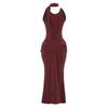 Vestido de Diseño Hot Girl de Gama Alta con Cintura de Reloj de Arena para Mujer Estilo Nuevo Verano 2025 Revela Cintura Espalda Descubierta Estilo Diosa Falda Larga