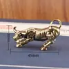 Latão Maciço Puro Wall Street Touro Pequeno Zodíaco Touro Decoração de Casa Animal de Chá Artesanato de Mesa Enfeites