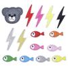 Spot relâmpago urso cabeça bordado capítulo bonito animal bordado adesivos de pano autoadesivo pequeno peixe bordado patch