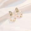 Brincos de pérolas naturais de água doce 925 brincos de pérolas elegantes e requintados de agulha de prata brincos vintage de alto sentido atacado