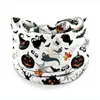 Faixa de Cabelo Halloween Europeia e Americana Faixa de Cabeça com Estampa de Caveira Lenço Largo Elástico Esportivo Yoga Nó na Cabeça