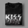 Talla europea transfronterizaCamiseta gráfica de banda clásica top KISS camiseta de hombre negro azul gris