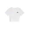 Camiseta Gris de Cuello Redondo y Manga Corta para Mujer, Nueva Tendencia de Verano Estilo Americano Diseño de Letras de Marca Top Chica Picante