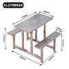 Mesa e Cadeiras de Refeitório Aço Inoxidável Mesa de Jantar Monobloco Mesa e Cadeiras para Refeições Rápidas de Estudantes e Funcionários Mesa de Jantar Monobloco de Aço Inoxidável