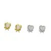 Brincos de Prata Esterlina 999 Gan Jia Coração com Laço Stud Luxo Leve Minimalista Moda Artístico Exquisito Brinco Dropshipping Transfronteiriço