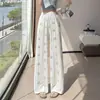 Pantalones de Lino Amplios con Caída para Mujer 2026 Verano Nuevo Estampado Estilo Perezoso Sueltos Adelgazantes Casuales Largos Modernos