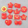 Elemento Día Nacional bandera roja de cinco estrellas broche diy pasador para el pelo de niños cuerda DIY pegamento de crema funda de teléfono accesorios de resina