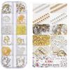 Arte de uñas nueva joyería para uñas ins cadena pequeña 12 cajas oro y plata DIY cadena decorativa para uñas al por mayor