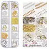 Accesorios Transfronterizos para Uñas Nuevas Cadena Pequeña Estilo Ins 12 Estilos en Caja Oro y Plata Pegatinas Decorativas para Uñas DIY Cadena Metálica