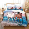 Ropa de cama estampada de animales caballo 3D de tres piezas transfronteriza Amazon Europa y Estados Unidos comercio exterior venta caliente a mapa