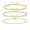Pulseira Dourada em Camadas Feminina Amazon Pulseira de Corrente Cubana Pulseira de Corrente Garra de Borboleta Pulseira de Praia de Verão terno