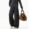 Nuevos pantalones casuales de trabajo de otoño holgados con cordón, pantalones de pierna ancha curvados versátiles de moda unisex, Pared sin Sombras
