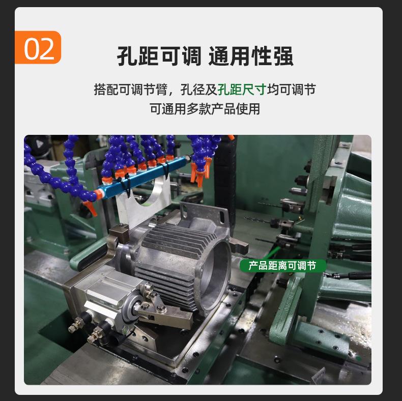 电机壳体多轴钻孔攻牙机 全自动双头钻孔攻牙机 卧式