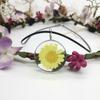 Daisy Time Joyería de Vidrio con Piedras Preciosas Flor Real Planta Collar Colgante Estilo Bosque de Crisantemos y Girasoles Secos 30m
