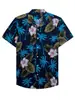 Camisa de playa para hombre transfronteriza con impresión digital 3D, tendencia personalizada, hojas hawaianas, flor, top versátil