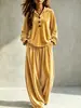 Conjunto de Duas Peças Annuo Autodesenvolvido 2026 Roupas Femininas Europeias e Americanas Estação Independente da Amazon Moda Casual Veludo Manga Longa Calça Longa