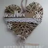 Artesanato de Decoração para Casa Tecido à Mão Enfeites Cesta de Armazenamento de Palha e Vime Nova Cesta para Joias em Formato de Coração de Pêssego
