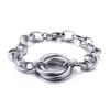 Regalo de San Valentín moda collar de cadena de anillo de acero de titanio + pulsera de dos piezas al por mayor tres colores opcionales