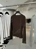 DestacadoYuran 26 Nueva Colección de Principios de Otoño: Suéter de Punto con Cuello de Encaje Texturizado, Manga Larga, Tela Crepé de Sauce con Efecto Burbuja