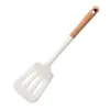 Novo Conjunto de Utensílios de Cozinha de Silicone, Utensílios de Cozinha Branco Leite, Silicone de Grau Alimentício, Cabo de Madeira, Espátula, Concha de Sopa, Especial para Uso Doméstico, Panelas Antiaderentes