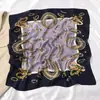 Pañuelo cuadrado pequeño de 70x70cm pañuelo de seda para mujer Primavera Otoño Invierno combinación con camisa decoración profesional pañuelo protector del cuello pañuelo fino