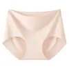 Calças Lisas de Seda de Leite, Base Líquida, Calcinhas Seamless de Pêssego para Esportes de Yoga Feminino, Roupa Íntima Lisas de Seda de Gelo de Cintura Média para Mulheres