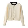 Novo Estilo Primavera Cedo Ano Zodiacal 2026 Elegante e Jovem Blusa Solta Emagrecedora, Suéter de Tricô Vermelho Gola Redonda Estilo Chanel para Mulheres