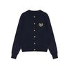 Cardigan de Tricô Bordado de Alta Qualidade, Macio e Encerado, Francês, para Mulheres no Outono e Inverno, Nova Jaqueta Suéter Estilo Retro Preppy