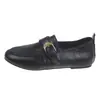 Estilo Old Money Otoño 2026 Zapatos Pequeños de Cuero Slip-ons Correa de Cuero Retro Mocasines de Tacón Oculto Para Mujer Suela Suave Hebilla Moda