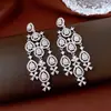 Pendientes Colgantes de Plata con Aguja de Plata y Circonita, Estilo Gota de Agua con Borla, Pendientes Versátiles de Lujo Ligero Estilo Corte, Exquisitos y Exagerados Accesorios para Orejas para Mujeres