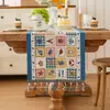 Caminho de Mesa Moderno Simples Jacquard Tecido Colorido Flores Mundo Subaquático Ondas de Primavera Franjas Toalha de Mesa Doméstica Poliéster Caminho de Cama