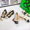 Zapatos Mary Jane Retro Calientes Nuevo Estilo Francés Estilo Chanel Punta Cuadrada Zapatos de Mujer Zapatos Franceses de Boca Baja Primavera y Otoño 2024