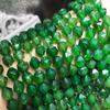 Ágata verde superficie de diamante cuentas sueltas superficie tallada semiacabada